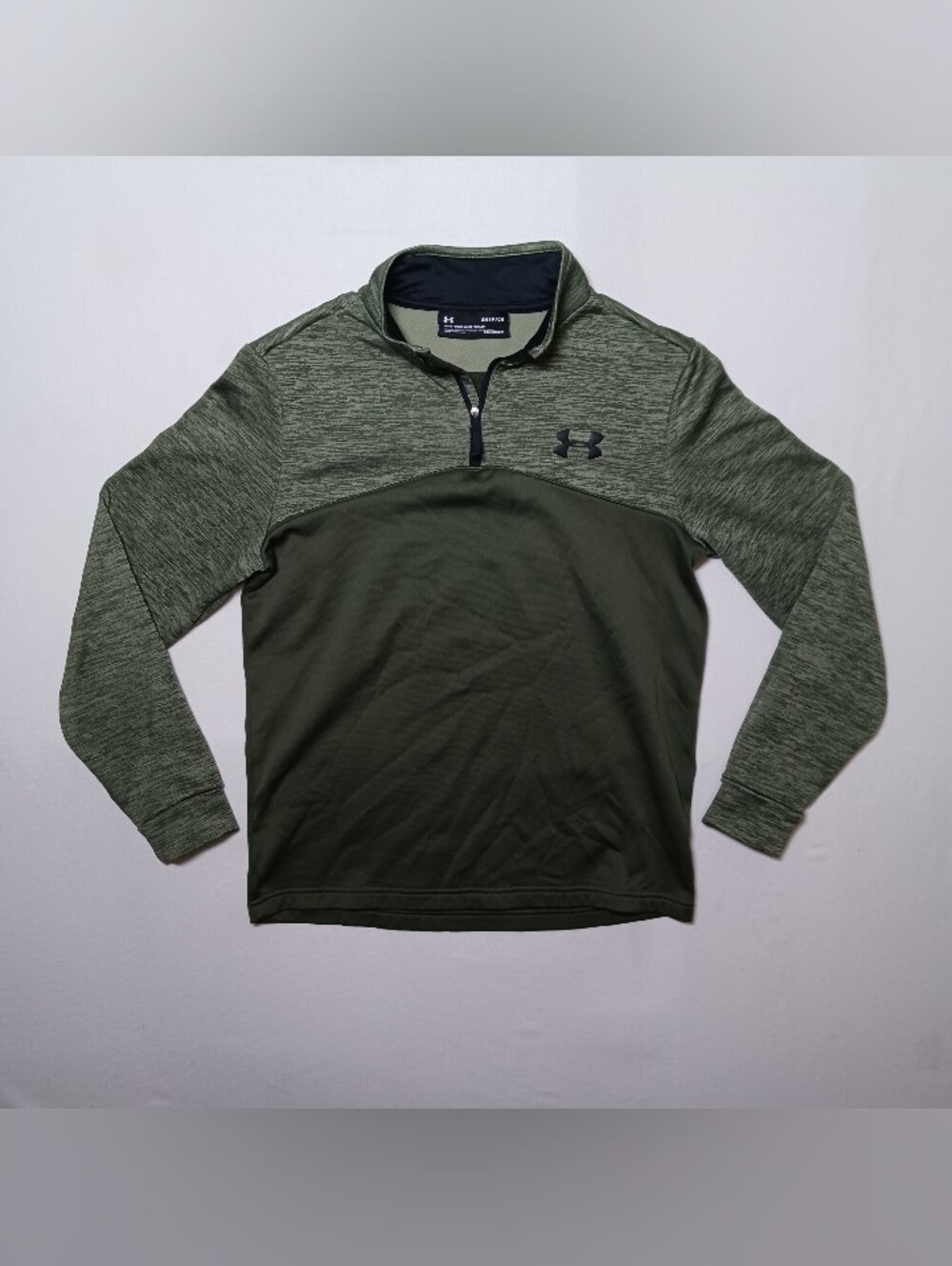 Under Armour Storm Mens 1/4 Zip Pullover Fleece Small Olive 1286434 ColdGear
